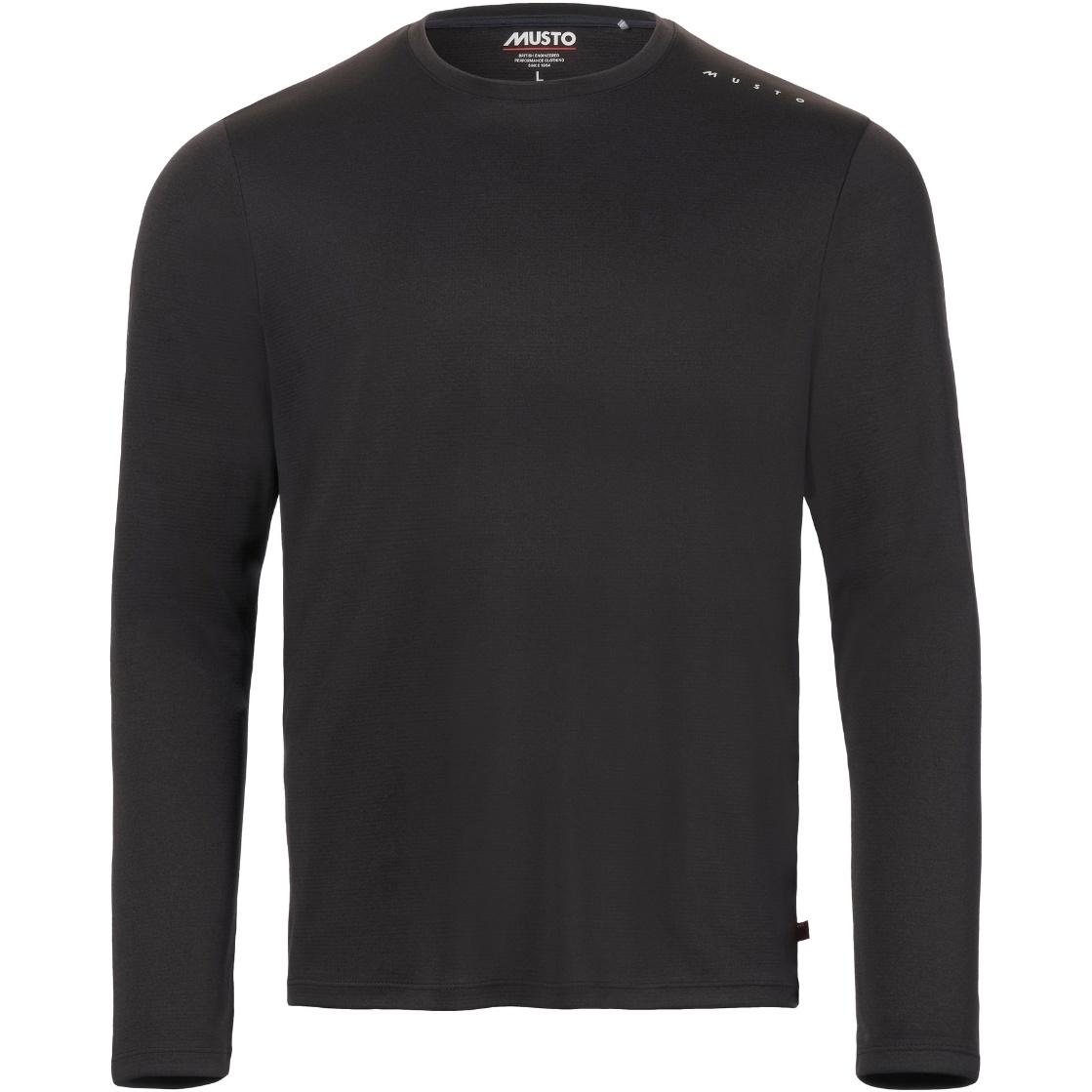 2026 Musto Männer Evo Crew Sunblock Long Sleeve T-Shirt 82433 - Black